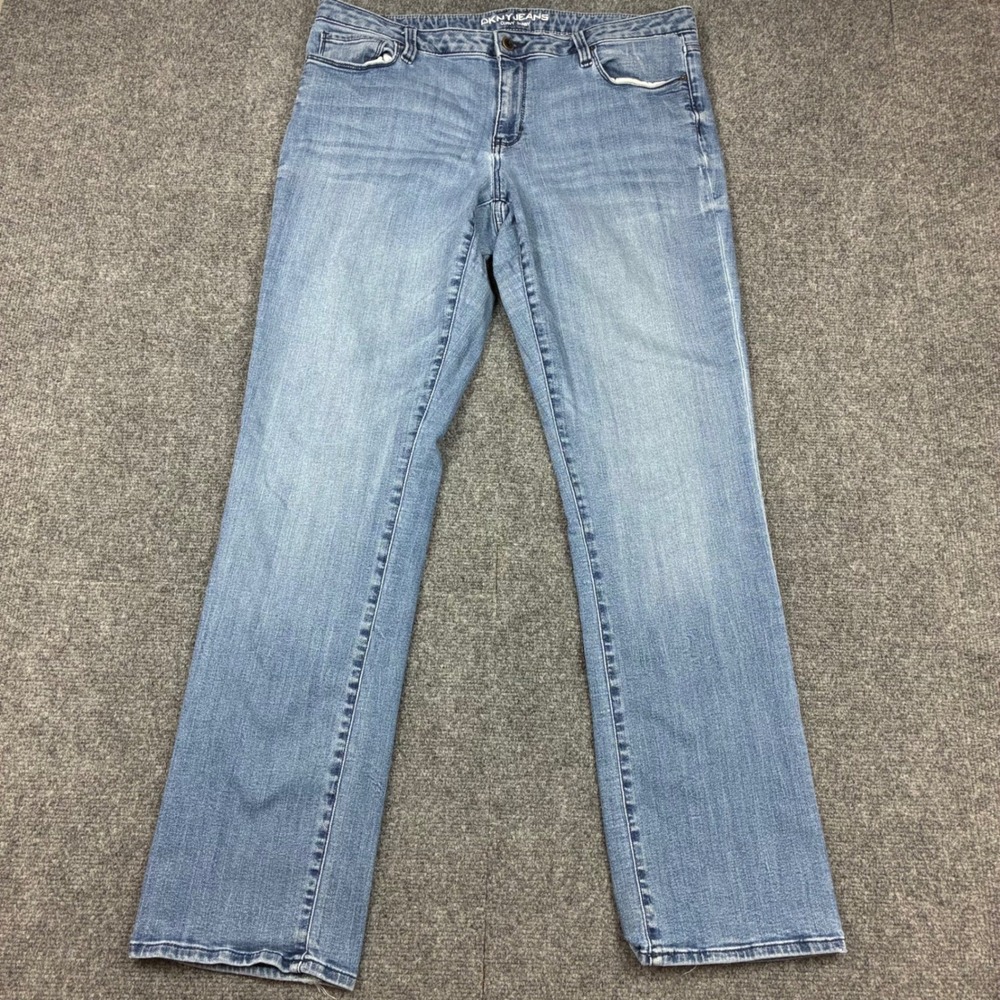 DKNY Jeans Curvy Skinny Womens 16 x 32 Light Wash Blue‎ Denim Stretch Pants